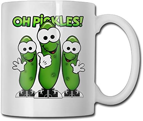 ZiXia Oh Pickles Humor School White Double-Sided Printed Tea Cup 11 Oz