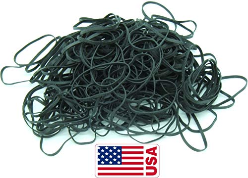 Black High Heat UV Resistant #32 Platinum Crepe Rubber Band (3” x 1/8”) Premium Angler 200-210 Count (32-1/4lb)