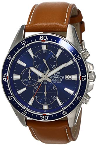 men fashion ex306 blue analog leather strap watch