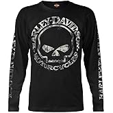 HarleyDavidson Military Men's LongSleeve Red Graphic TShirt