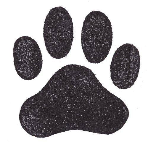 Dog Rubber Stamp - Paw Print Jumbo-1002F (Size: 2-3/4
