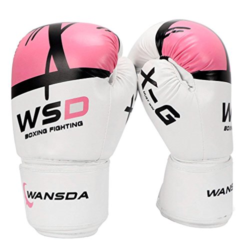 Luwint Youth Boxing Gloves, Heavy Training Sparring Boxing Gloves for Kids 10-12 Years and Teens, Beginner Punching Bag Gloves for Kickboxing Fighting MMA Muay Thai (Pink, 8oz)
