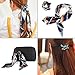 Bow Scrunchies for Hair, Funtopia 6 Pcs Ribbon Hair Scrunchies with Printed Pattern, Including 3 Satin Scarf Scrunchies, 3 Bunny Ear Scrunchies, Cute Bowknot Hair Ties Ropes for Women Girls