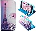 Welity Retro Eiffel Tower PU Leather Wallet Type Magnet Design Flip Case Cover Credit Card Holder Pouch Case for Apple iPhone 5C