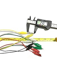 haitronic doble Ended Test Lead, 10 piezas Pinzas de cocodrilo cocodrilo Jumper Lead, (5 pares 5 Color) 18.9 inch para probar circuito Conector como de bricolaje Arduino Raspberry Pi plátano Pi MaKey MaKey