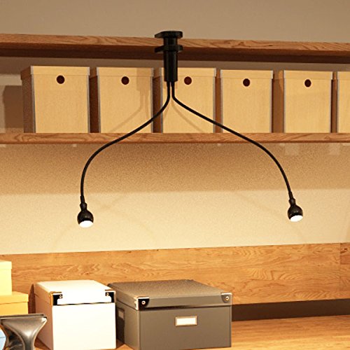 WALLNITURE Dual Clamp Adjustable Gooseneck Arms Desk Lamp Toggle Switch Energy Efficient LED Light Black - Thumbnail 7