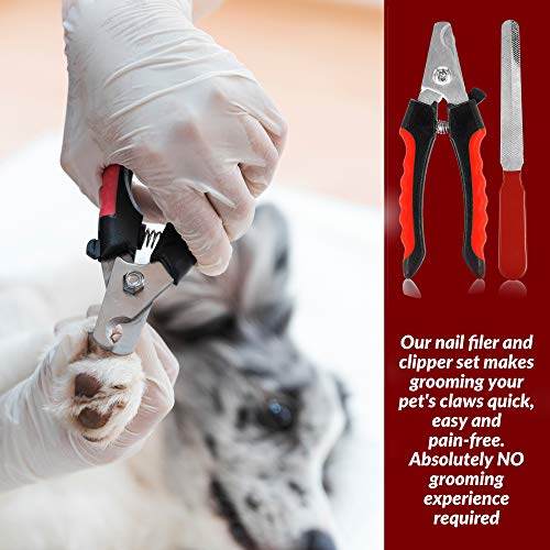 Pet Nail Clippers with Quick Sensor Safety Stop, Anti Slip Grip, Sharp