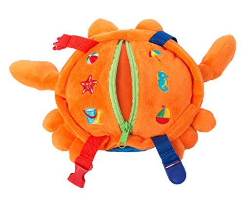 BUCKLE TOY "Barney" Crab - Toddler Early Learning Basic Life Skills Children's Plush Travel Activity