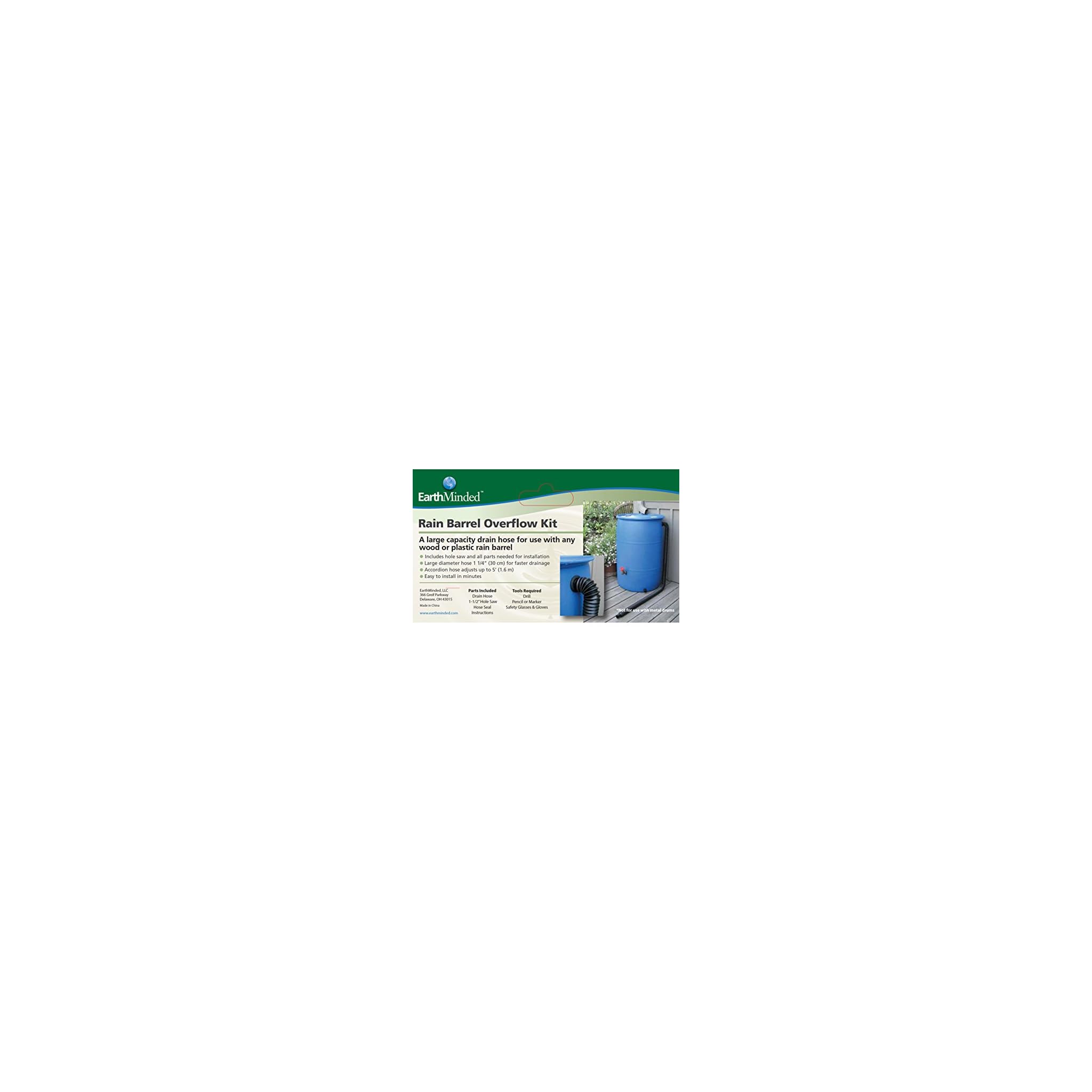 EarthMinded Rain Barrel Overflow Hose Kit irrigation supplies