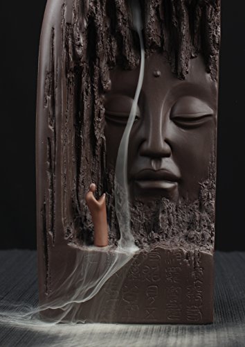 ETIAL Ceramic Budda Statue Backflow Incense Cone Burner Holder Waterfall Artware Home Ornament