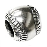 Sterling Silver Baseball European Style Bead Charm
