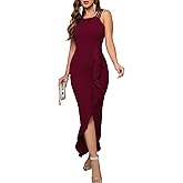 CORSKI Women's Formal Evening Dress Bodycon Ruffle Hem Mermaid Split Cocktail Long Dresses Elegant Wedding Guest Dress