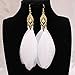 A&C Fashion Bohemia White Feather Dangle Earrings Jewelry for Women, Hot Sell Indiana Feather Eardrop for Girls.