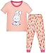 Girls' Short Sets Cat Pajamas 100% Cotton Sleepwear 2 Piece for Toddler Pink 2-7T (4T (3-4 Years), Bunny and carrot)
