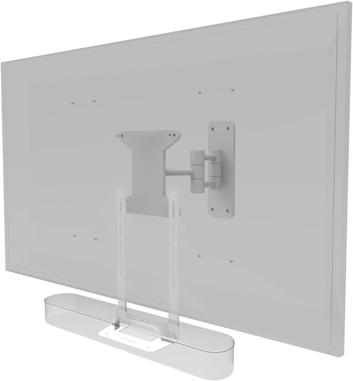 Sound Bass Beam TV Mount, Compatible with Generation 1 & 2 Sonos Beam Soundbar, Mounting Bracket for TV White
