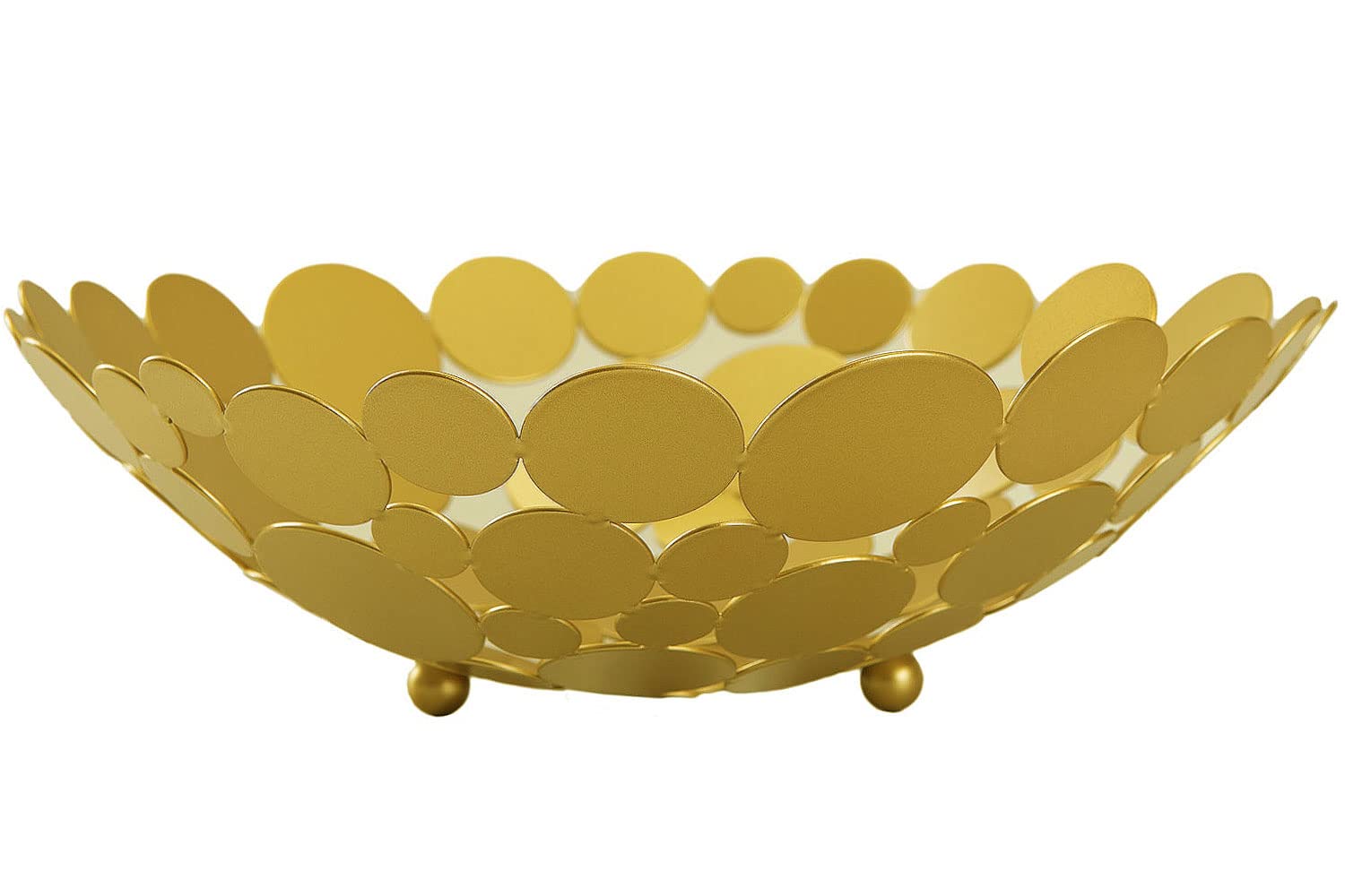 Photo 1 of IBWell Decor Metal Fruit Bowl, Modern Kitchen Fruit Basket, Large Round Kitchen Basket, for Fruit, Vegetable, Bread, Candy and Nut - Gold
