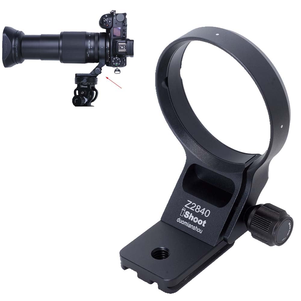 iShoot Lens Collar Tripod Mount Ring Compatible with Nikon Z 28-400mm F4-8 VR & Z 70-180mm F2.8, Support Vertical Shoot, Arca-Swiss Fit Quick Release Plate Bracket for Arca Fit Head Clamp & Stabilizer