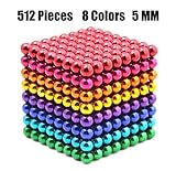 LOVEYIKOAI Upgraded 5MM 512 Pcs 8 Colors Magnets Cube Building Blocks Magnetic Toys Colorful Buildable Sculpture Office Stress Relief Toys for Adults
