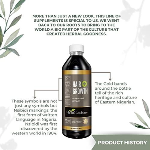 Hair Growth Plus 12oz - Bamboo Hair Product with Collagen, Keratin and Vitamins for Women and Men - Healthy Hair, Skin and Nails - 1 Bottle