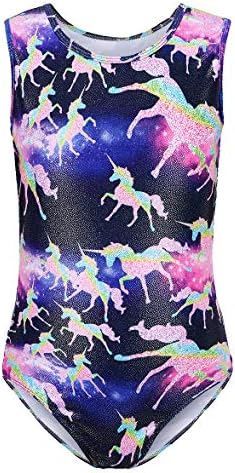 Beamlet Leotards for Girls Gymnastic Cute Shiny One-Piece Children Athletic Leotard