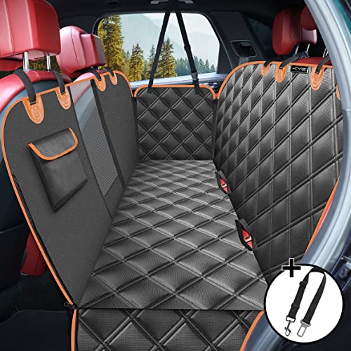 KYG Coprisedile Auto per Cani Telo Posteriore Auto per Animali Domestici Rivestimento per Sedile dell'Auto di Panno Oxford Impermeabile Antigraffiato e Antiscivolo Nero