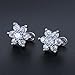 2Pairs Flower Dermal Top Surgical Steel Internally Thread Base Dermal Anchor Skin Piercing Jewelry (White)