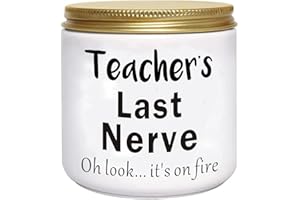 BFJLIFE Funny Teacher Gifts for Women Teachers Appreciation Gift Personalized Novelty Lavender Scented Soy Candles for Birthday Christmas Teachers Last Nerve Candle