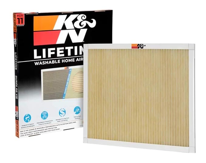 K&N HVC12020 Lifetime Washable AC Furnace Air Filter, MERV 11 20x20x1