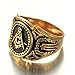 Mens Stainless Steel Ring,Freemason Masonic,Gold Black