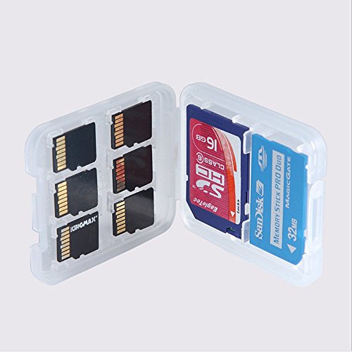 Amapower Clear Adapter 2 Pcs SDHC Plastic TF Carrying Storage Memory SD Card Box Holder