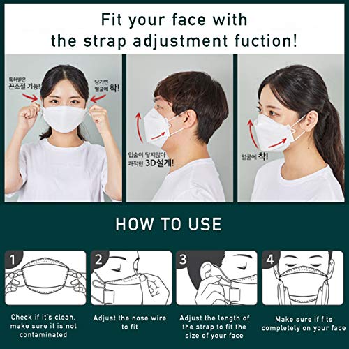 Airwasher] KF94 Disposable Face Mask Made in Korea, White Breathable