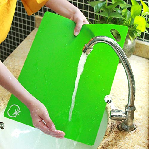 image for NIROLLE Flexible Plastic Cutting Board Mats Set, Colored Kitchen Mats 