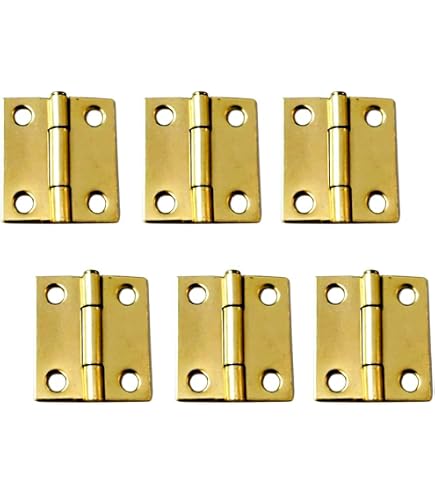 Par De Bisagras Decorativas Enchapadas En Latón - Autocerradas, Para Montaje Facial, Acero Con Acabado Dorado