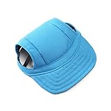 Tinksky Pet Dog Canvas Hat Sports Baseball Cap with Ear Holes for Small Dogs - Size S (Blue)