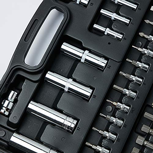 Wopeite Steckschlüsselsatz 94-teilig Steckschlüssel Satz mit Knarre und Adapter Werkzeug aus Chrom-Vanadium Stahl 1/4… – Bild 5