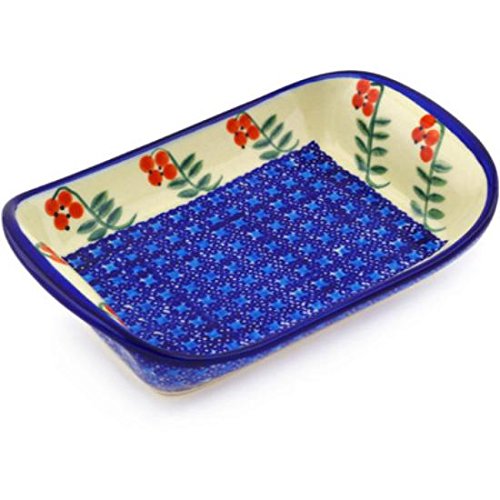 Click Here to See More Images Ceramika Bona H1769G Polish Pottery Ceramic Platter with Handles Hand Painted, 9-Inch