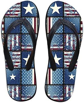 Dwightnight American Flag Pattern Flip Flop Comfortable Summer Beach Sandals for Men Size 12
