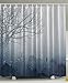 Ambesonne Landscape Shower Curtain, Rainy Scenery with Water Drops of Bare Branches in The Idyllic Forest, Cloth Fabric Bathroom Decor Set with Hooks, 69