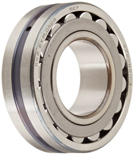 SKF 22208 E/C3 Explorer Spherical Roller Bearing, Straight Bore, Standard Tolerance, Steel Cage, C3 Clearance, Metric, 40mm Bore, 80mm OD, 23mm Width, 11000rpm Maximum Rotational Speed, 22000lbf Static Load Capacity, 22900lbf Dynamic Load Capacity