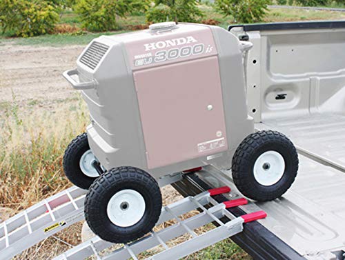 All Terrain Wheel Kit - fits Honda EU3000is Generator, Solid Never Flat Tires (White Wheels)