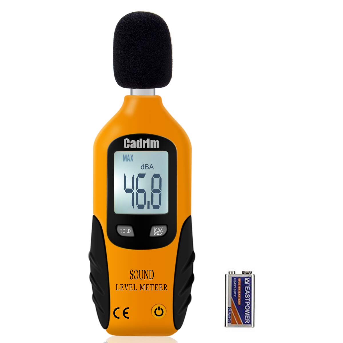Cadrim Digital Sound Level Meter - Decibel Meter Noise Measure Device with Large LCD Display High Accuracy Range 30-130dBA (Battery Included)