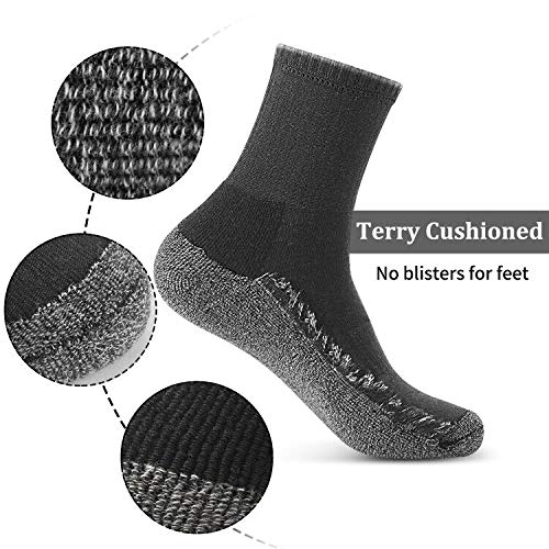 Youerls Sport Socks Men Cushioned Casual Crew Socks Thick Socks Cotton Work Socks for Men Women Breathable School Socks for Boy Hiking Running Trekking Walking Athletic Socks 5 Pairs, Size UK 6-10