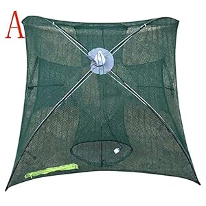 Ycsc Chaud!!!renforcement 4-20 Trous Automatique Pêche De La Crevette Nette Cage Nylon Pliable Crabe Nasse épervier…