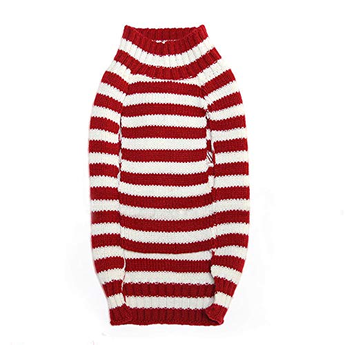 DOGGYZSTYLE Christmas Pet Clothes The Stripe Snowman Sweater The Cat Dog Sweater Pets Jacket Dogs Apparel (S, Red White Snowman)