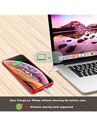 Funda de batería para iPhone XS Max, 5000 mAh funda de carga portátil protectora extendida batería recargable Pack cargador funda compatible con iPhone XS Max (6,5 pulgadas)