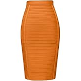 HLBandage Women's High Waist Elastic Rayon Bandage Pencil Skirt