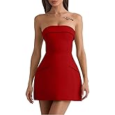XXTAXN Women's Summer Sexy Sleeveless Tube Formal Party A-line Tulip Back Zipper Mini Dress