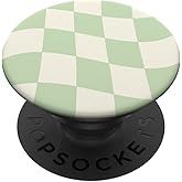 Danish Pastel Aesthetic Green Checkered PopSockets Adhesive PopGrip