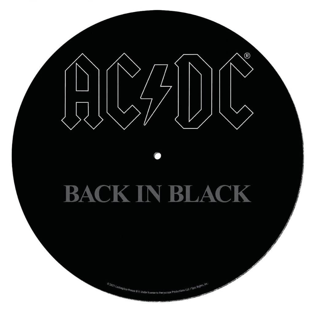 Pyramid International AC/DC Turntable Record Slip Mat for Mixing, DJ Scratching and Home Listening, Non-Slip (Logo Design) - Official Merchandise
