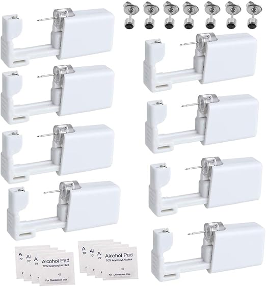 8 Pack Disposable Ear Piercing Gun with Ear Studs Asepsis No Pain